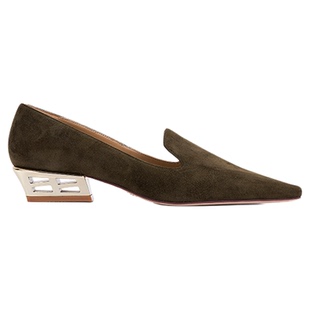 【繁花乐福】heelz设计师鞋履｜H 小方跟羊翻毛皮乐福鞋3.6 公分