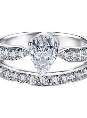 莫桑石1.5克拉水滴戒指