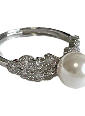 施华洛珍珠 轻奢锆石施家珍珠镶钻闪耀女款戒指 3月新品