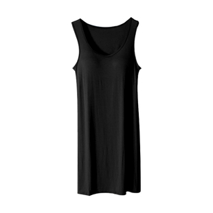 带胸垫吊带背心裙无袖打底衬裙防透内衬裙子中长款防走光连衣裙夏