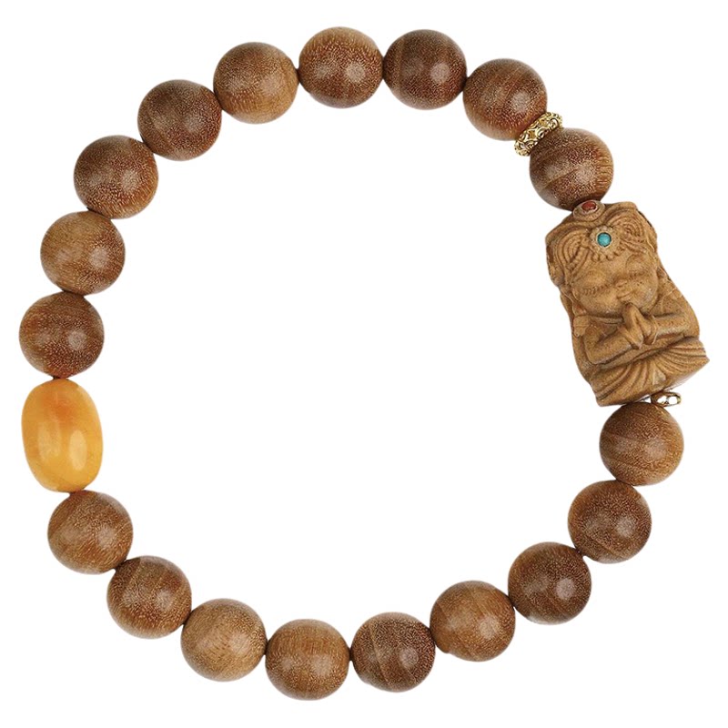 山木集老山檀香藏式扎基拉姆手串0.8财神招米转运女款文玩手链￥