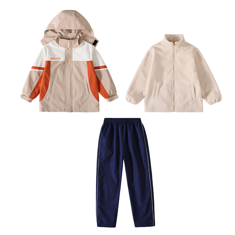冲锋衣小学生校服套装春秋款一年级儿童运动会班服冬季幼儿园园服