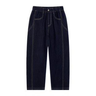 EBAER儿童加厚加绒牛仔裤冬季裤子2025新款男童女童保暖直筒裤厚