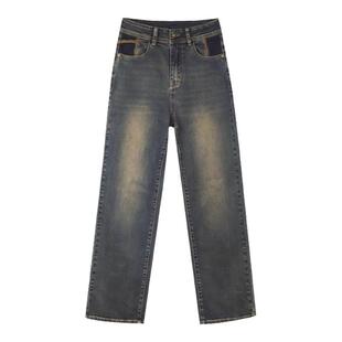 加绒直筒牛仔裤女秋冬2026年冬季新款爆款裤子高腰显瘦窄版阔腿裤