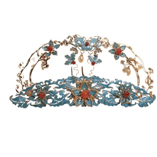 格格间原创【韶华】宝石流苏发冠古风发饰富贵明制新娘汉服配饰