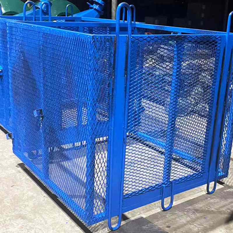 加气砖吊笼建筑工地上料升降笼高空作业起砖吊笼网格加气砌砖吊篮