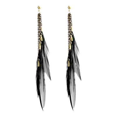 黑鸟原创羽毛女飘逸耳环