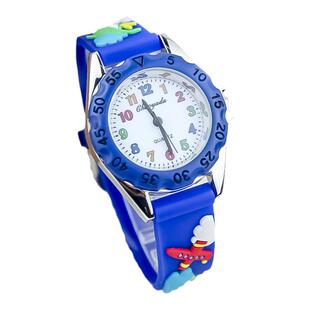 韩版儿童飞机防水夜光手表时尚男女孩小学生学习时间石英电子腕表