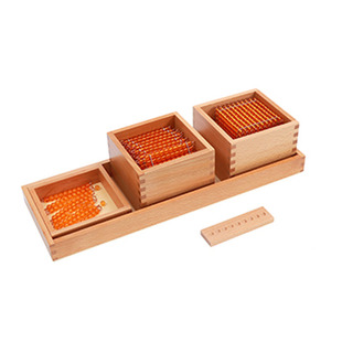 蒙氏数学教具十进制演示器套装银行游戏金珠游戏铜丝国际益智玩具