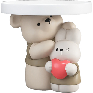 治愈系熊摆件家居装饰品客厅茶几床头柜托盘收纳置物乔迁新居礼品