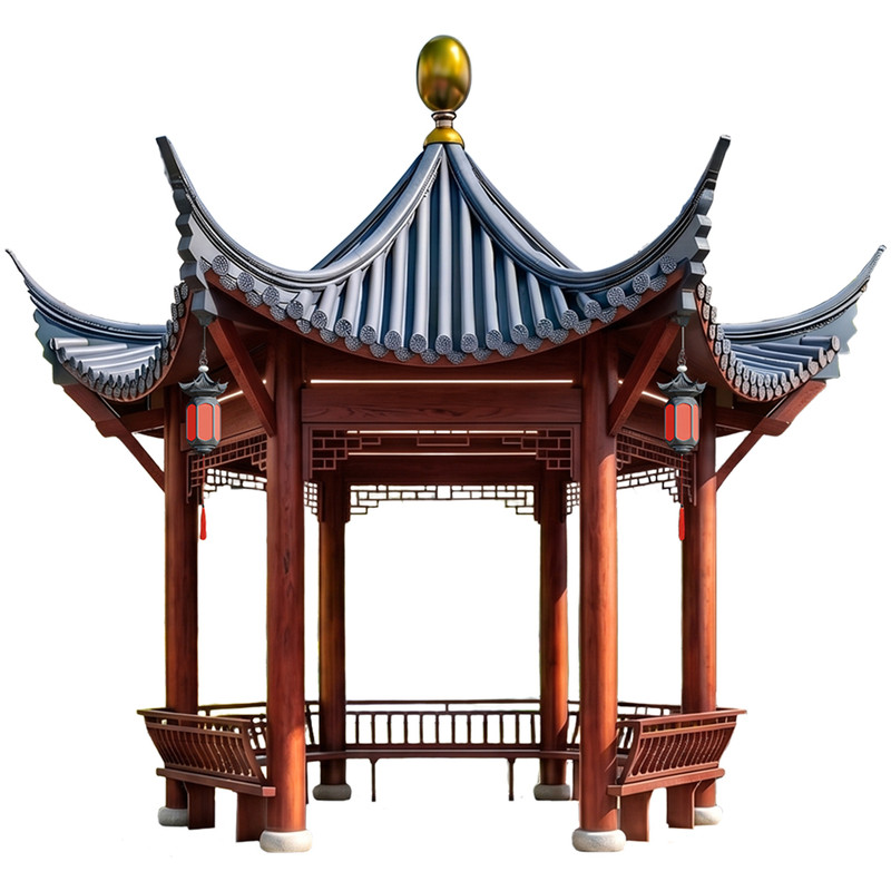古建六角凉亭景观八角铝合金凉亭