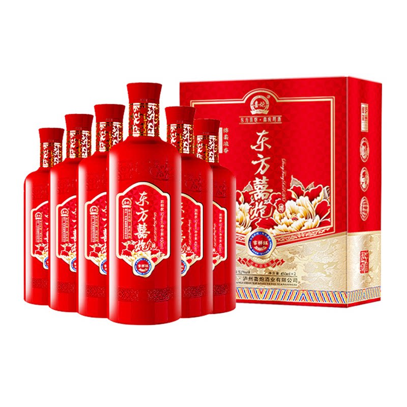 东方喜炮吉祥红52度整箱6支
