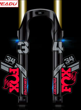 2021 fox34前叉贴纸山地车自行车前叉贴 FOX 34单车改色贴防水贴