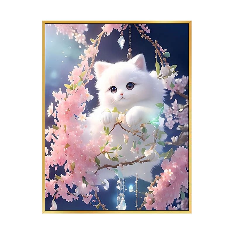 梦幻樱花布偶猫咪2026新款钻石画