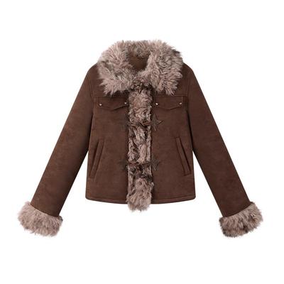 ablueberry皮毛一体毛毛外套女