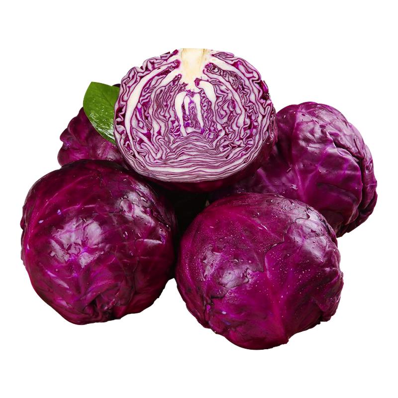 新鲜紫甘蓝现砍现发沙拉菜紫椰菜农家蔬菜紫包菜卷心菜生熟两吃菜