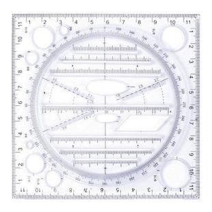多功能绘图尺子快速画圆几何图形尺手抄报手帐模板三角直尺函数尺