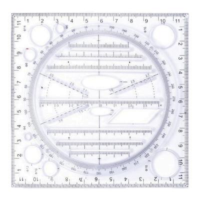 多功能绘图尺子几何图形尺画圆用