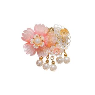 古风流苏发夹儿童2025新款边夹侧边刘海夹子发卡汉服头饰女童发饰