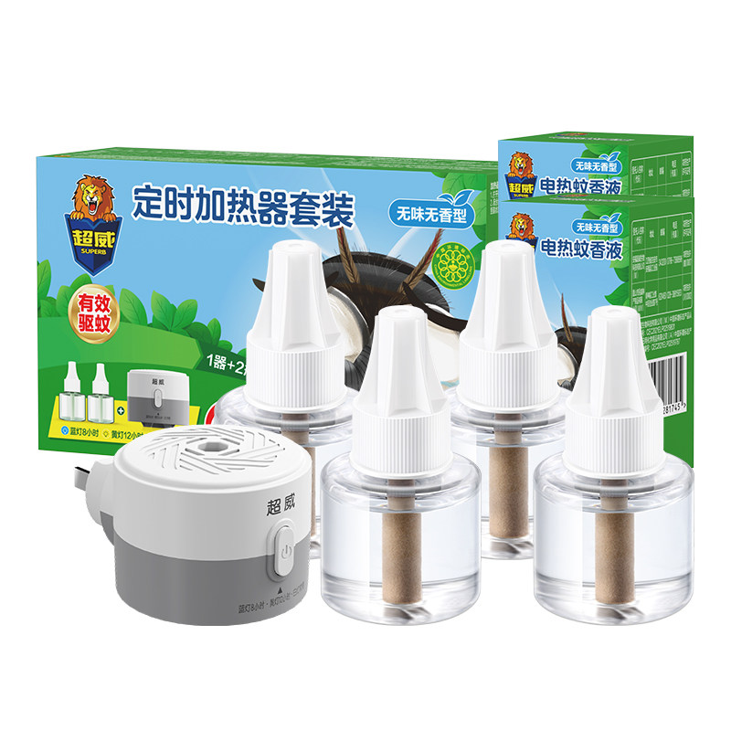 超威电热蚊香液无味定时驱蚊液插电式防蚊灭蚊补充液装加热器