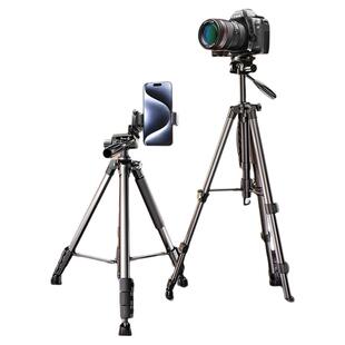 相机三脚架手机支架直播架单反三角架摄影微单拍摄适用佳能索尼富士尼康落地便携式户外专业云台补光灯多功能