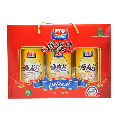西麦燕麦核桃粉1000g礼盒 中老年人营养即食麦片冲饮健康早餐食品