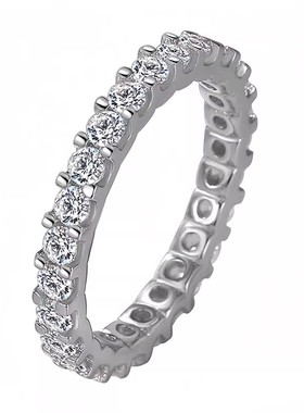 莫桑戒指满钻排戒轻奢时尚