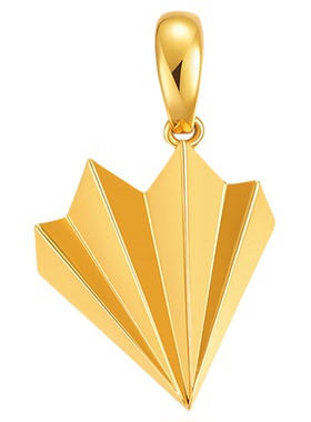 镀18k金折纸飞机项链吊坠