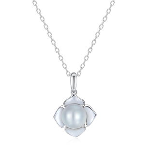 四叶草项链女天然海水珍珠akoya真多麻色2026新款四瓣花灰珠吊坠