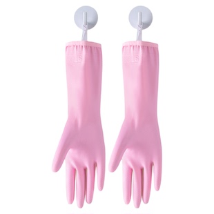 日本PVC手套厨房洗碗加厚耐磨加长防水女士防护耐用家务清洁丁腈