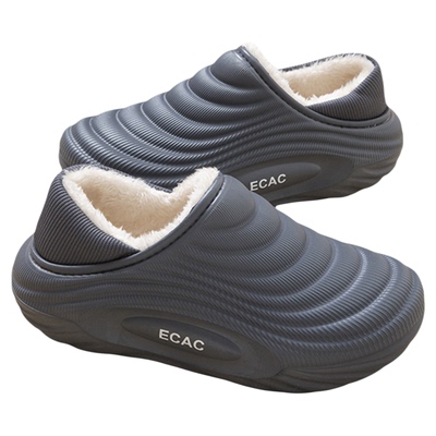 防水棉拖鞋男包跟加绒加厚棉鞋冬