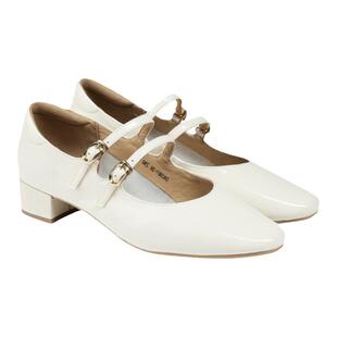 fed法式小皮鞋春季新款女鞋粗跟单鞋白色玛丽珍鞋女D0408-CAC001