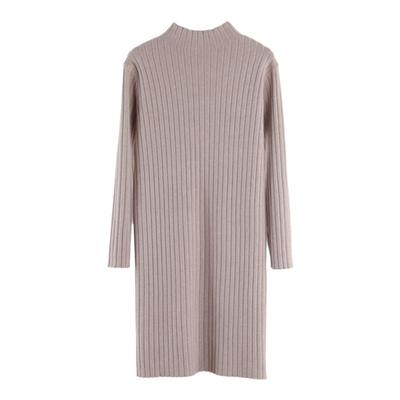 配大衣半高领内搭慵懒风针织长裙