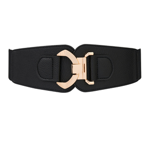 红色白色松紧腰封女款高级感宽腰带配裙子大衣羽绒服装饰弹力皮带