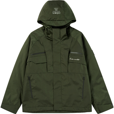 ecko红犀牛工装连帽防风保暖棉衣