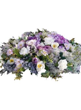 转盘摆花高端仿真花装饰花摆设