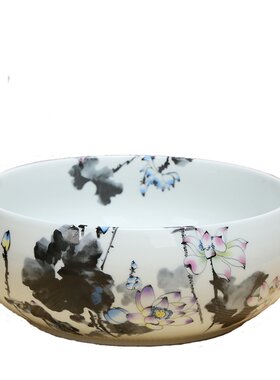 花盆睡莲水培铜钱草碗莲盆白色