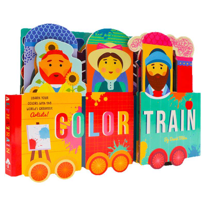 颜色学习小火车造型书 Color Train 英文原版绘本 纸板书 儿童玩具书 少儿英语启蒙  3-6岁儿童认知识物