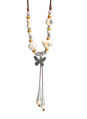 复古民族风陶瓷项链景德镇瓷珠串珠毛衣链女长款秋冬新款古风吊坠