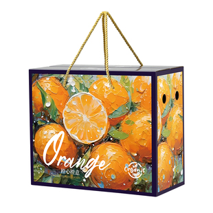 高档橙子包装盒礼盒10斤装赣南脐橙爱媛沃柑柑橘礼品盒空盒子纸箱