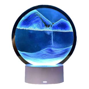 桌面流沙画网红摆件动态沙漏灯3d立体小夜灯创意解压卧室床头台灯