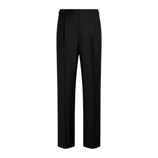 26夏季新品SUITSUPPLY黑色S110支羊毛直筒阔腿礼服长裤