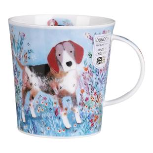 代理现货英国DUNOON骨瓷杯咖啡杯320ml汪喵可爱猫狗马克杯水杯