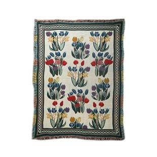 复古美式沙发盖布巾沙发垫毛毯沙发巾单双人沙发毯老式床盖毯毯子