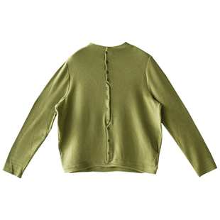 包邮T61830 文艺通勤小立领纽扣开身德绒磨毛纯色T恤女冬米兰宣言