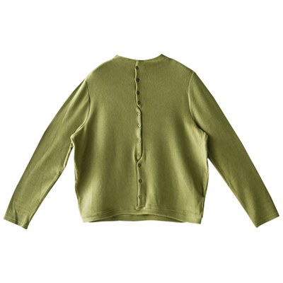 小立领纽扣开身德绒磨毛纯色T恤