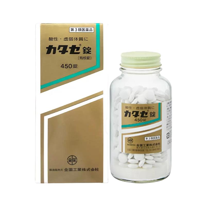 【自营】日本进口全药工业katase碱性钙钙片酸性虚弱体质 450粒