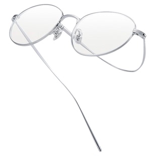 蔡司镜片可配近视眼镜框90273纯钛超轻高级感素颜神器椭圆防蓝光Q