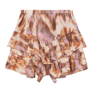 MARANT ETOILE2025 JOCADIA法式短款喇叭印花荷叶边短裤女