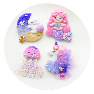 数绵羊羊毛毡戳戳乐美人鱼独角兽